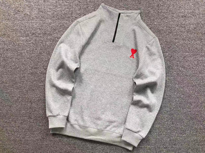 Moletom AMI Paris Ami de Cœur Half Zip