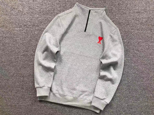 Moletom AMI Paris Ami de Cœur Half Zip