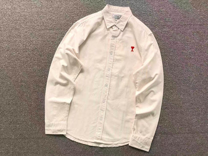 Camisa AMI Paris Striped Mini Heart Premium