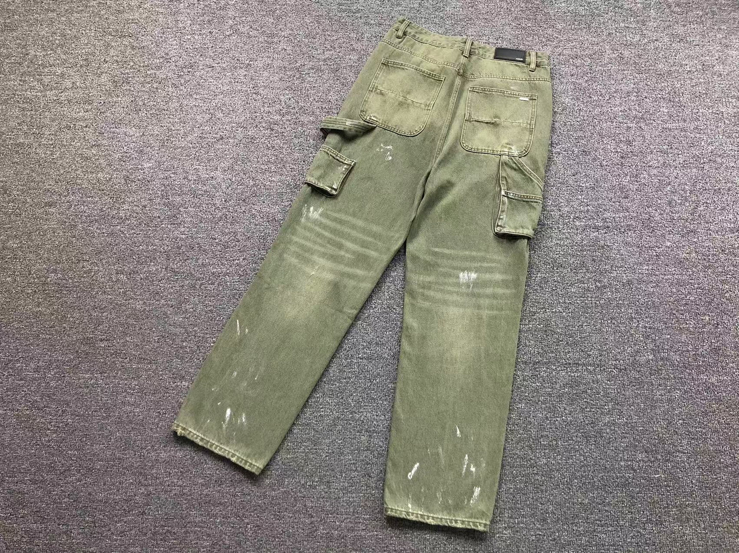 Calça AMIRI Military Green Logo Cargo Denim