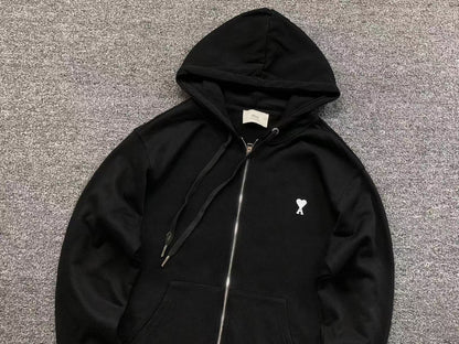 Moletom AMI Paris Hoodie com Zíper
