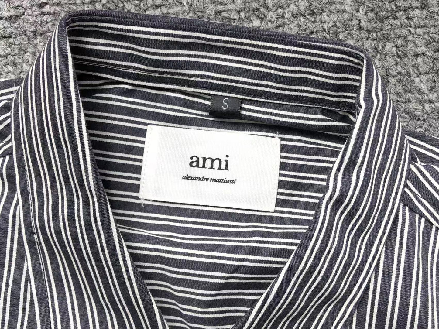 Camisa AMI Paris Striped Short Sleeve