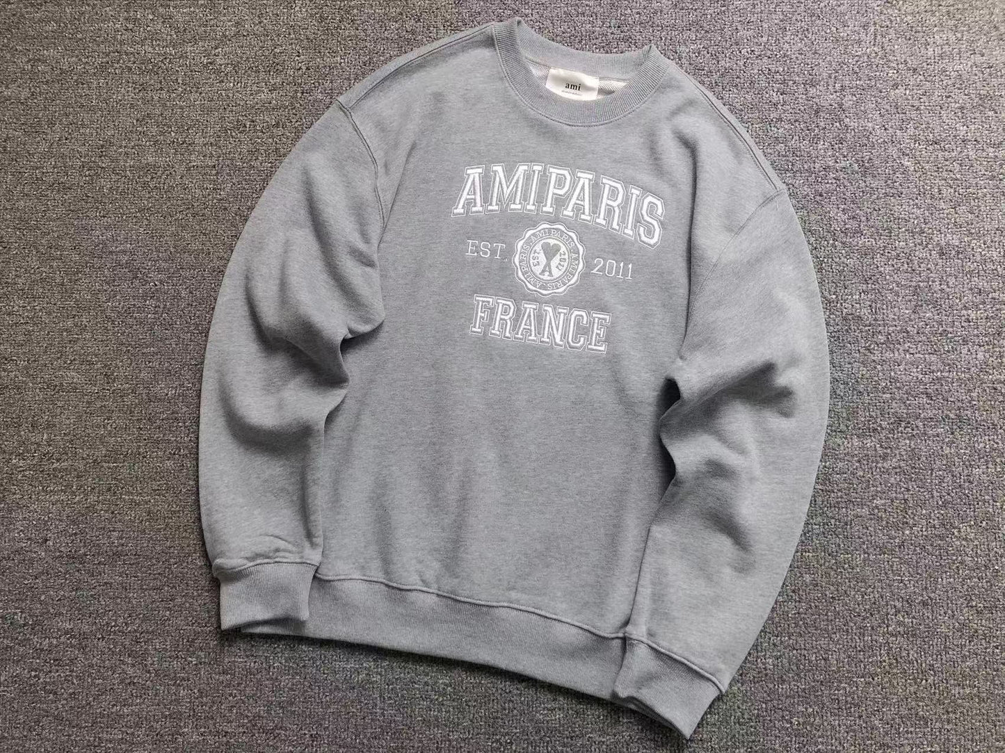 Moletom AMI Paris Logo Collegiate Crewneck