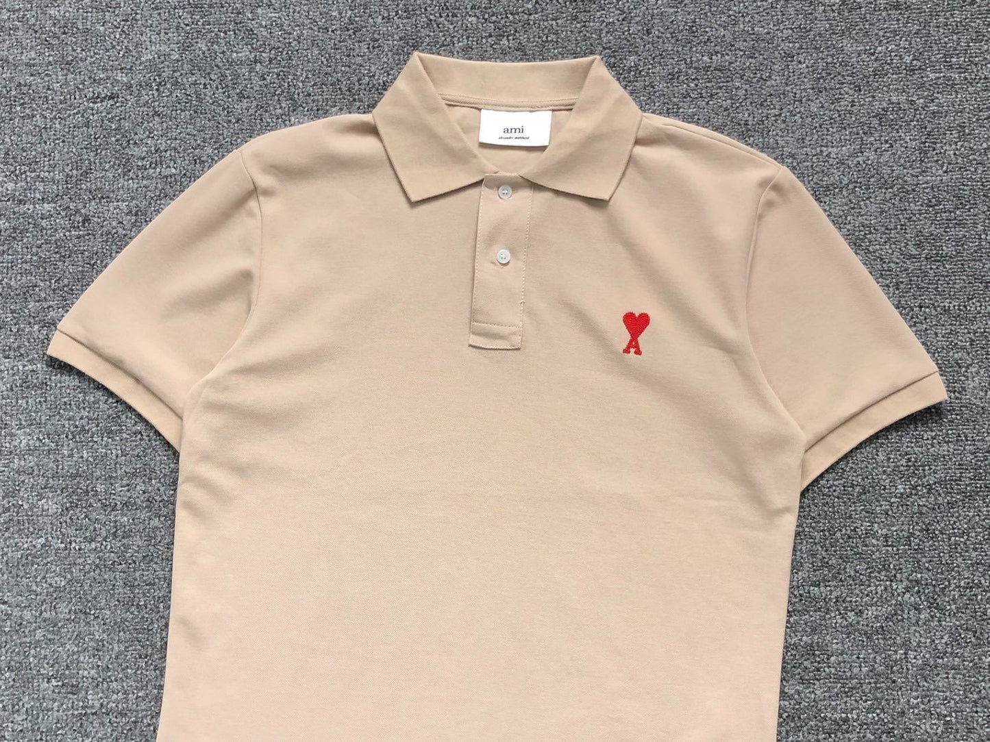 Camisa Polo AMI Paris Mini Heart Logo Classic