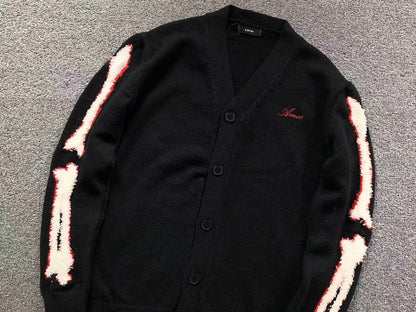 Suéter Cardigan AMIRI Sleeve Bone Signature
