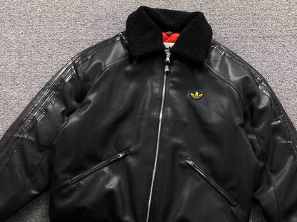 Jaqueta Adidas Leather Sherpa Black Bomber