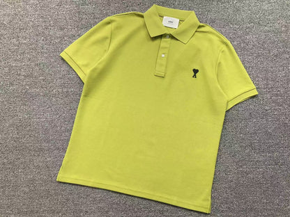 Camiseta Polo AMI Paris Piquet Logo Coração