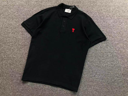 Camiseta Polo AMI Paris Logo Coração Bordado