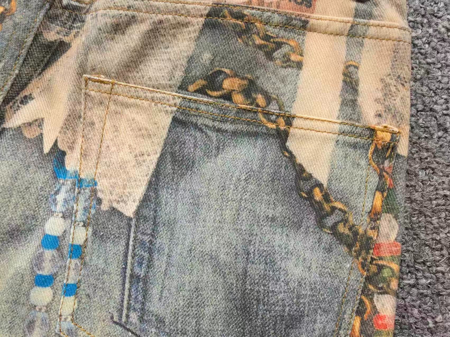 Calça Acne Studios Distressed Chain Wash
