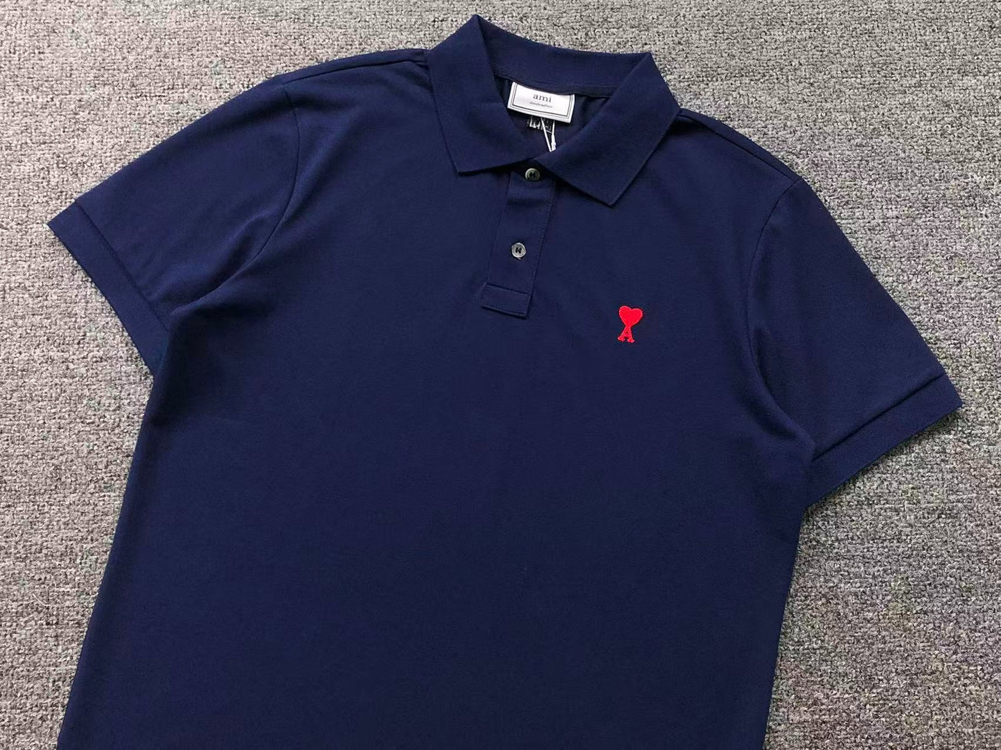Camisa Polo AMI Paris Heart Logo Classi