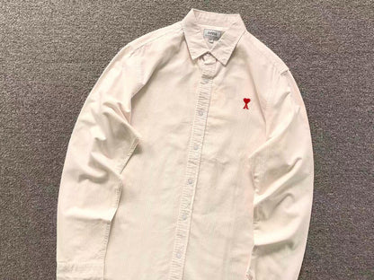 Camisa AMI Paris Striped Mini Heart Premium