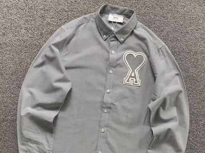 Camisa Social AMI Paris Big Heart Oxford