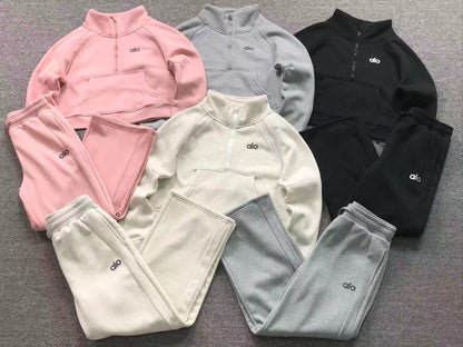 Conjunto Alo Moletom Jogger Half Zip Feminino