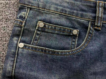 Calça ALO jeans reta azul estonado