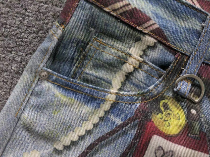 Calça Acne Studios Y2K Printed Denim