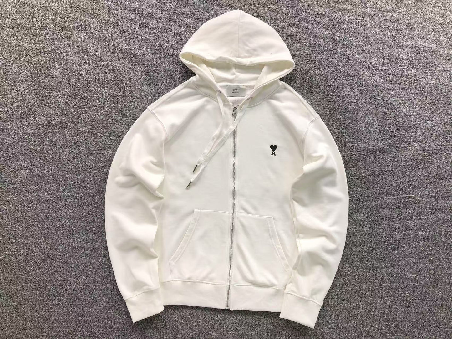 Moletom AMI Paris Hoodie com Zíper
