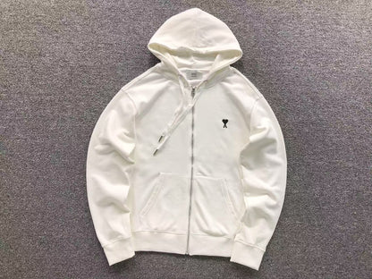 Moletom AMI Paris Hoodie com Zíper