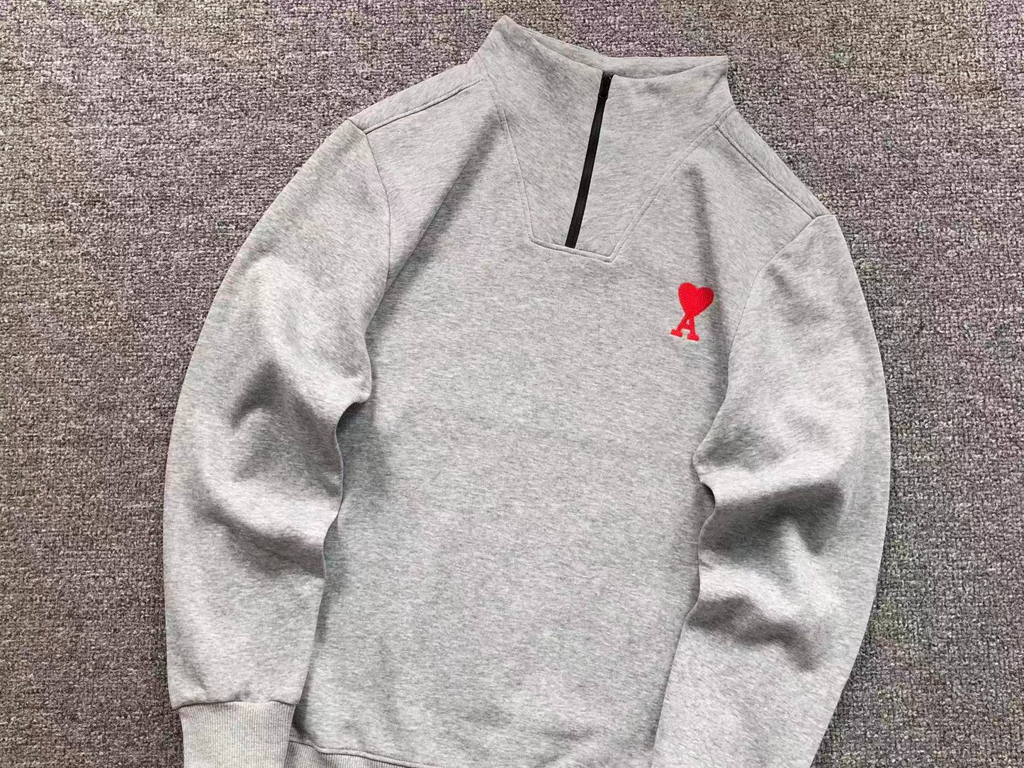 Moletom AMI Paris Ami de Cœur Half Zip