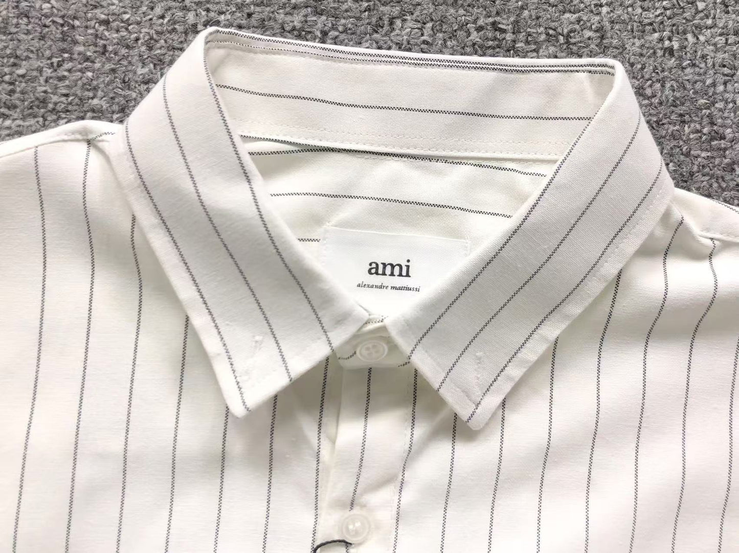 Camisa AMI Paris Striped Heart Manga Longa