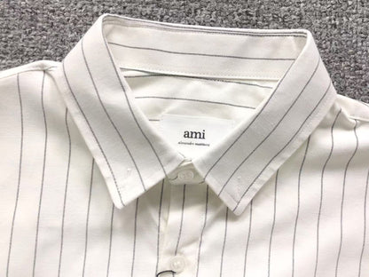 Camisa AMI Paris Striped Heart Manga Longa