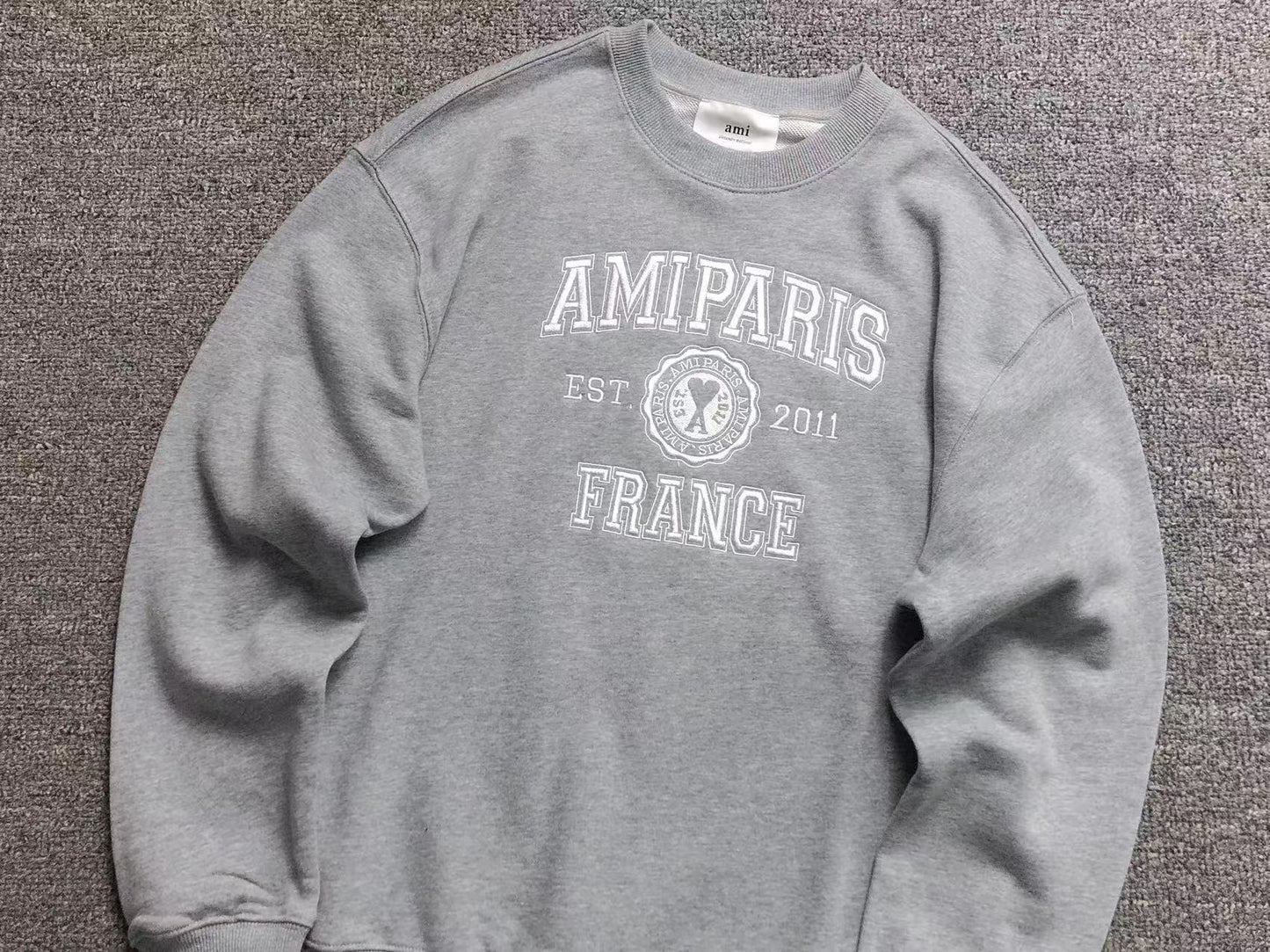 Moletom AMI Paris Logo Collegiate Crewneck