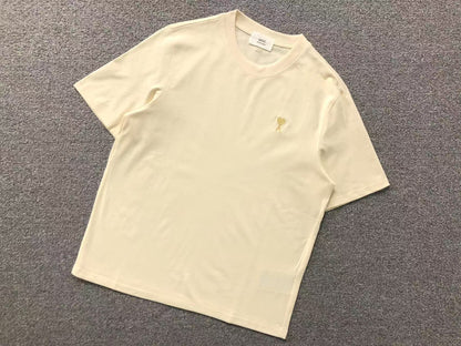 Camiseta AMI Paris Mini Heart Logo Contrast Tee
