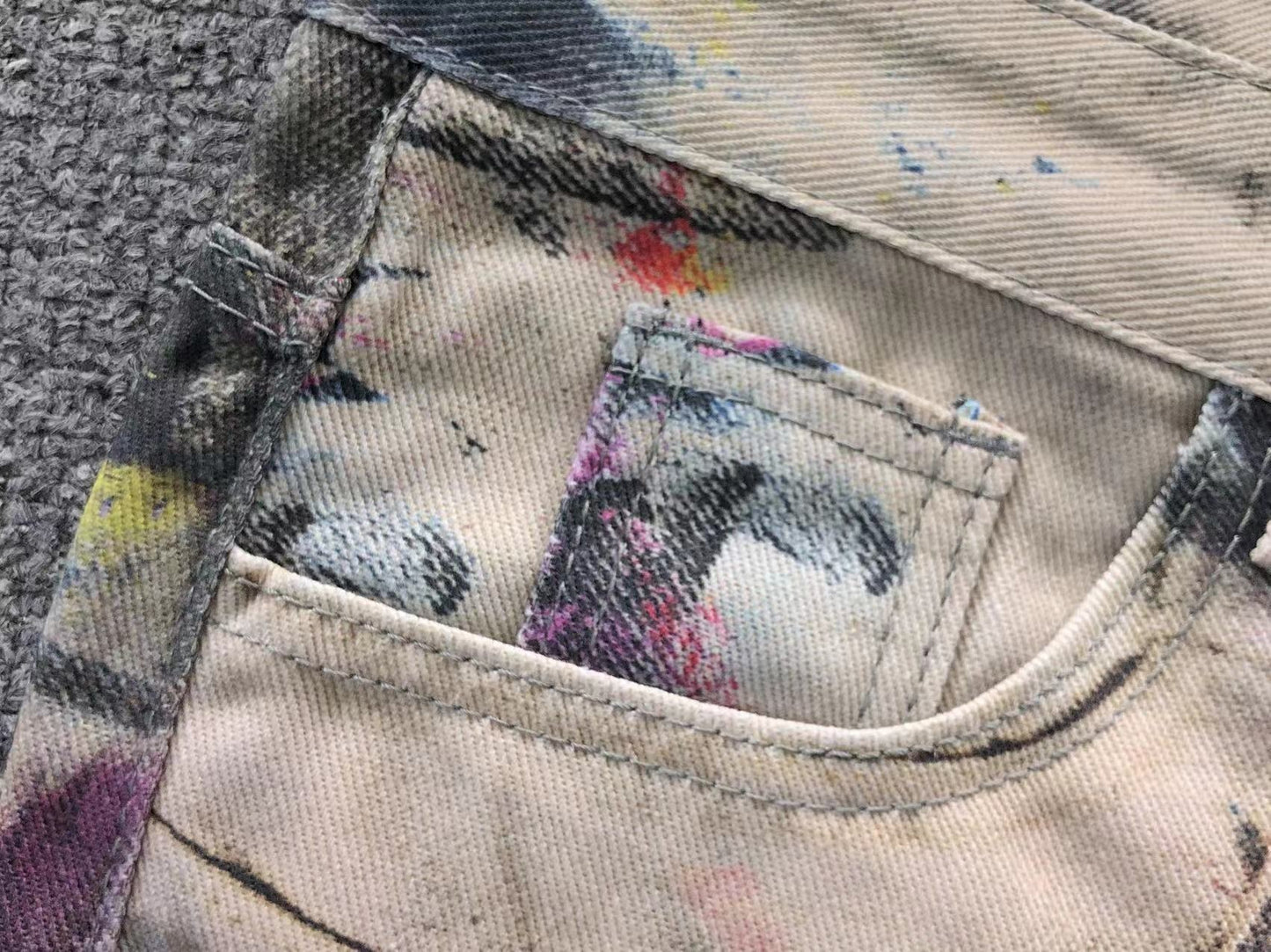 Calça Acne Studios Ink Wash Cargo Denim