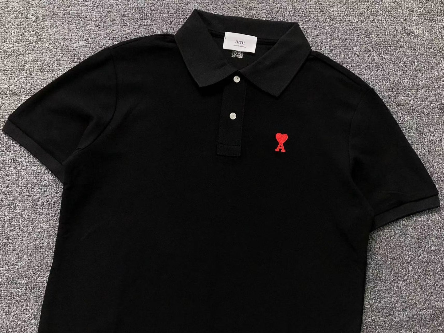Camisa Polo AMI Paris Mini Heart Logo Classic