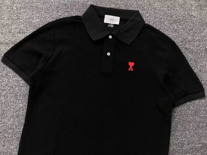 Camisa Polo AMI Paris Mini Heart Logo Classic