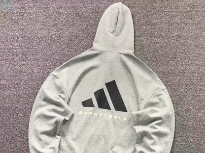 Moletom Adidas Basketball Back Logo Zip Hoodie
