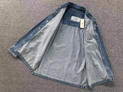 Camisa AMI Paris Washed Denim Heart