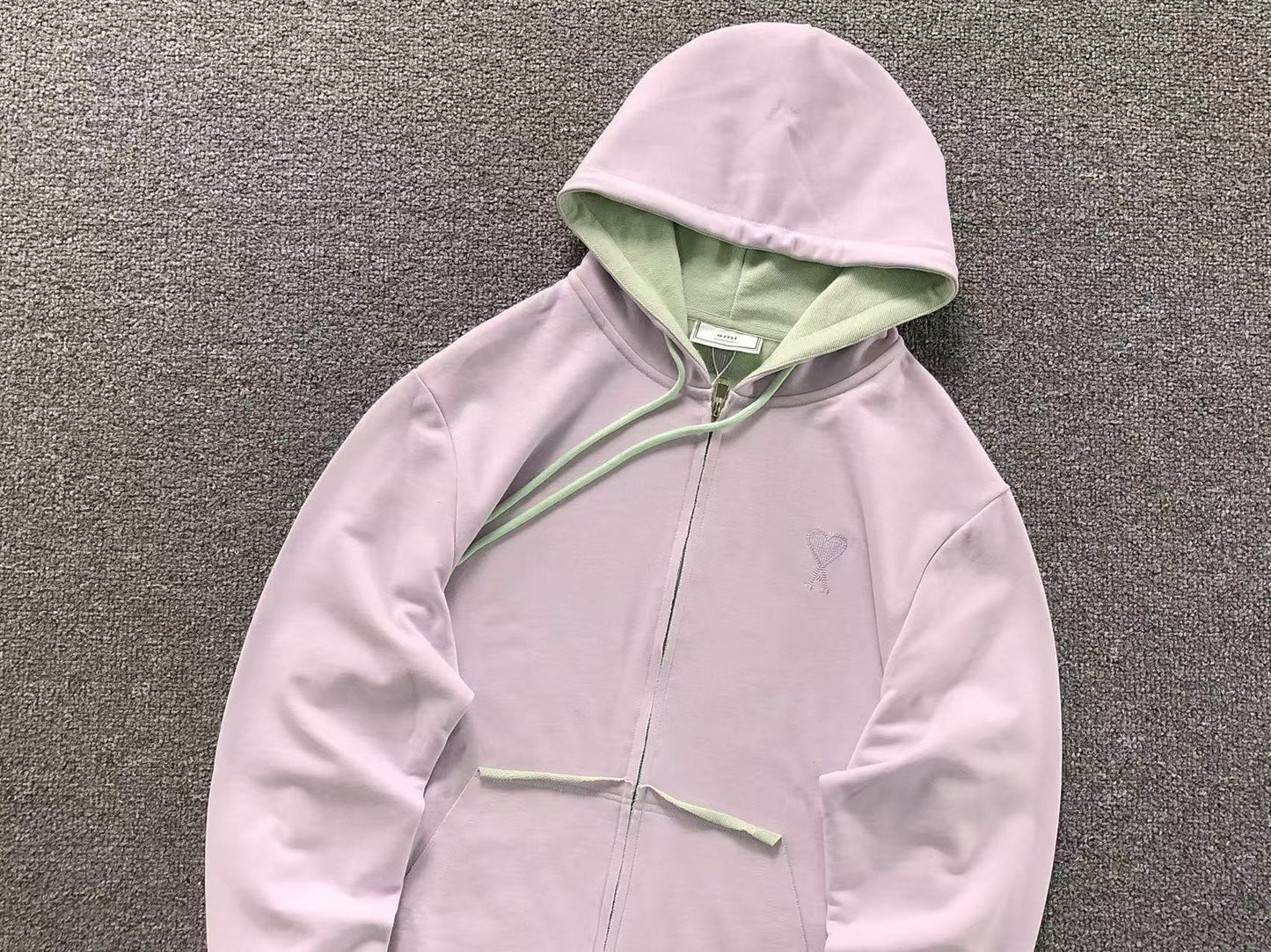 Moletom AMI Paris Ami de Cœur Contrast Zip Hoodie
