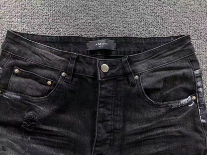 Calça AMIRI Heavy Destroyed Black Denim
