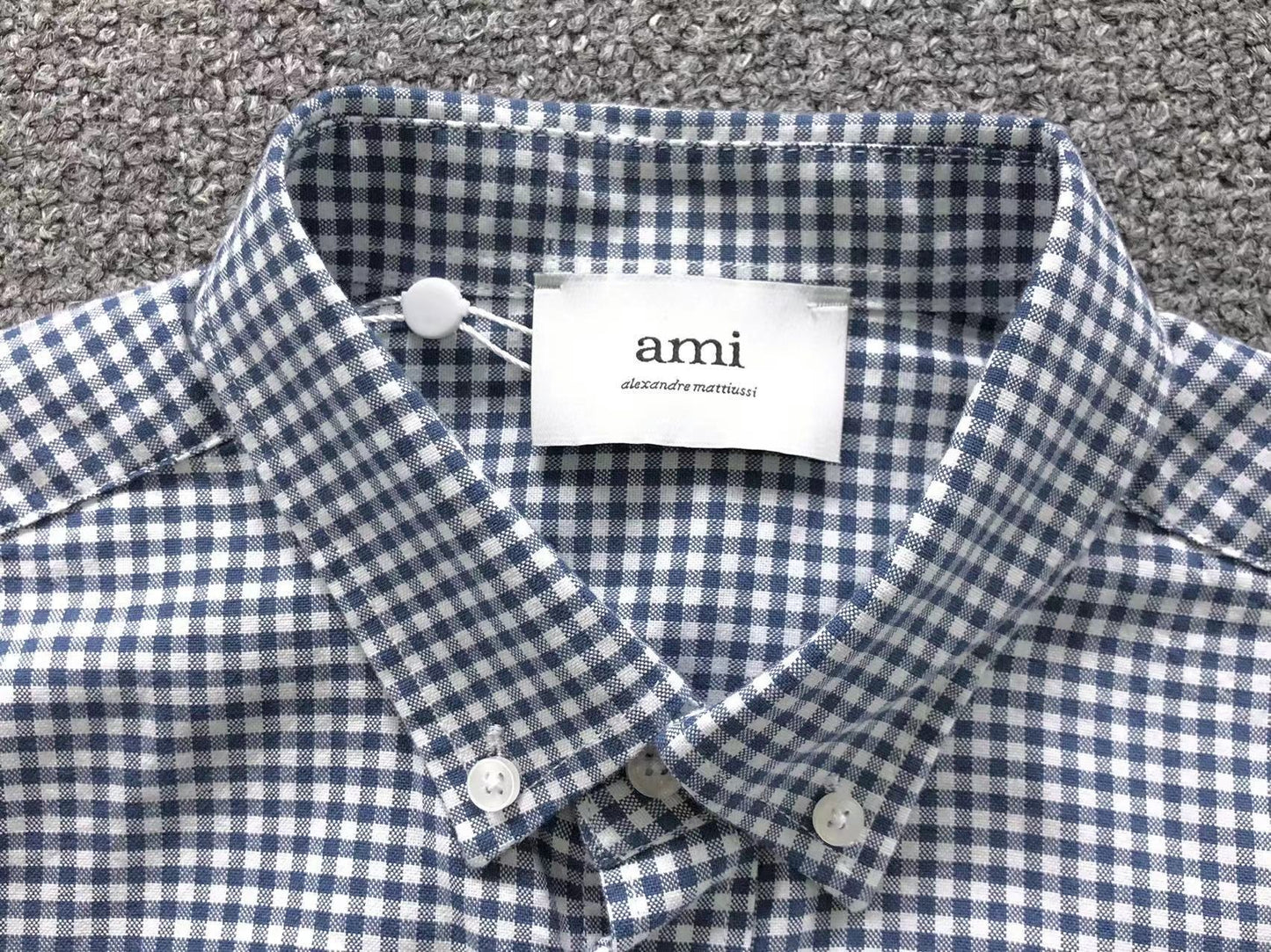Camisa Social AMI Paris Vichy Heart Logo