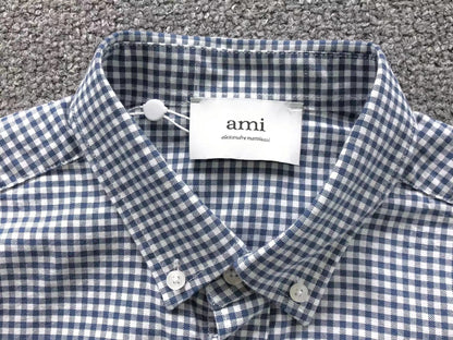 Camisa Social AMI Paris Vichy Heart Logo