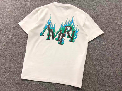 Camiseta AMIRI Blue Flames Logo