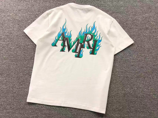 Camiseta AMIRI Blue Flames Logo