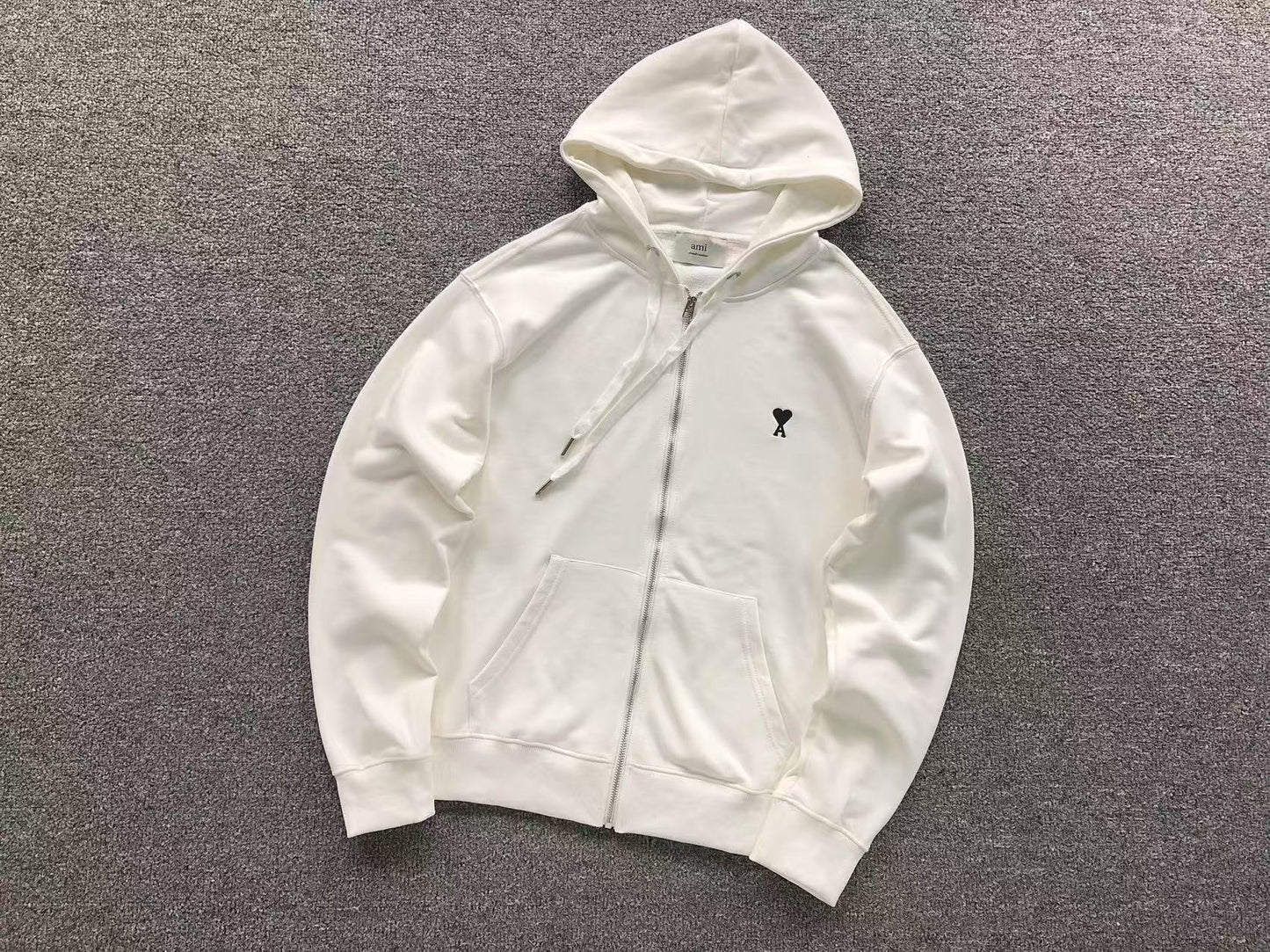 Moletom AMI Paris Hoodie com Zíper