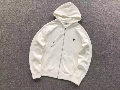 Moletom AMI Paris Hoodie com Zíper