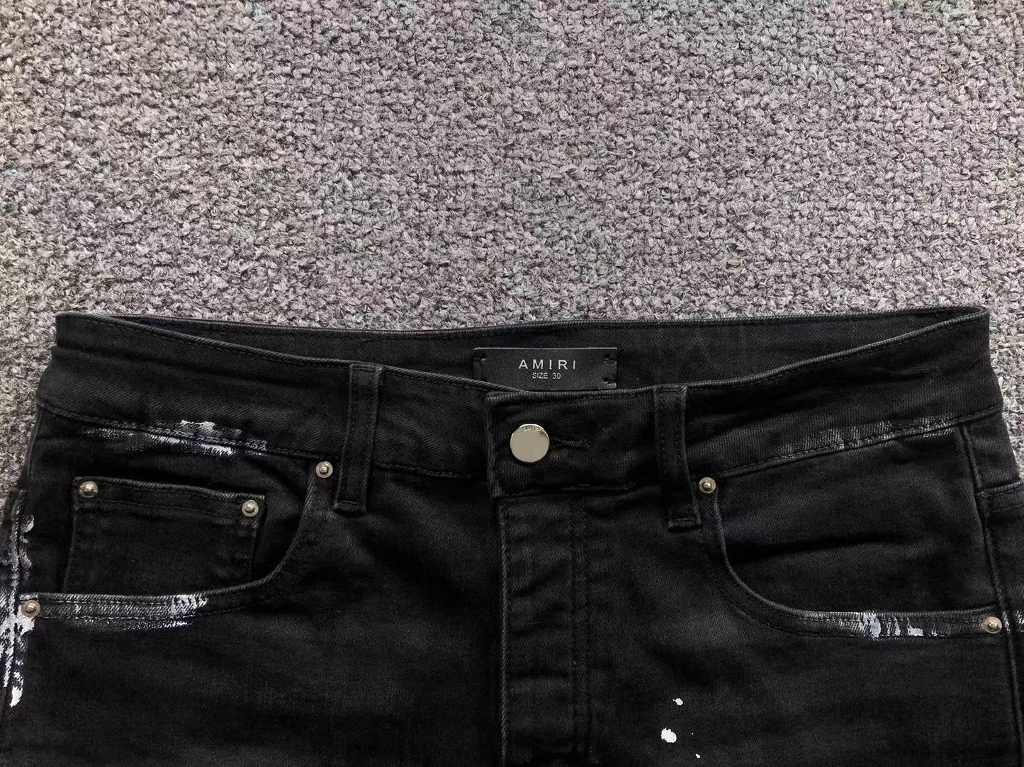 Calça AMIRI Patch Badge Black Denim