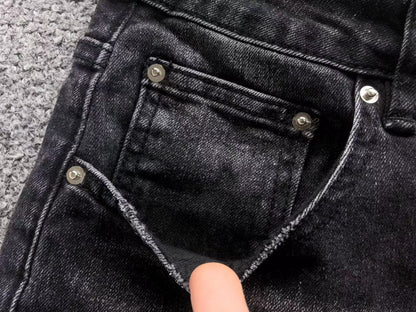 Calça AMIRI Black Paint Wash Denim