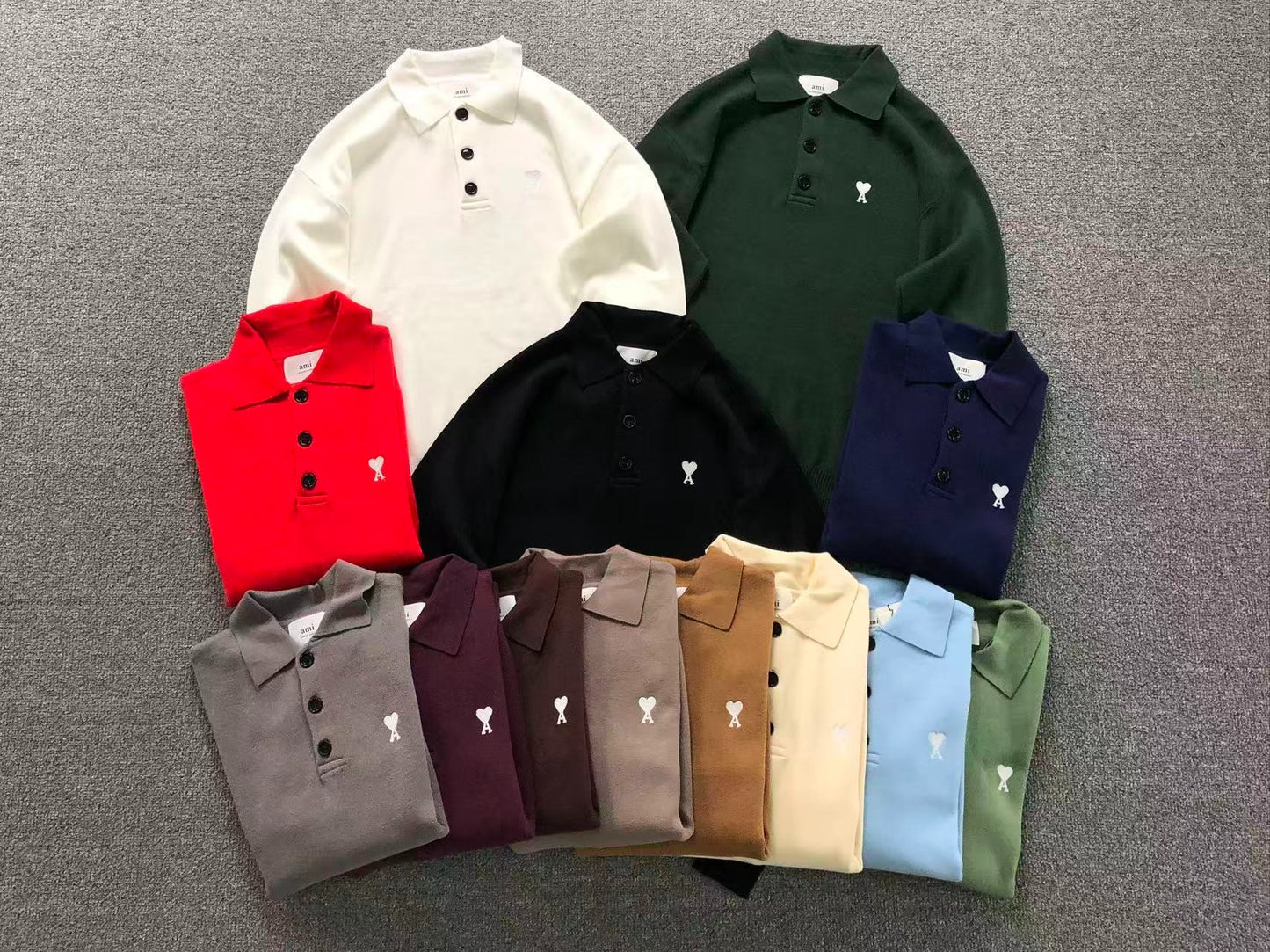 Suéter Polo AMI Paris Coração Minimal