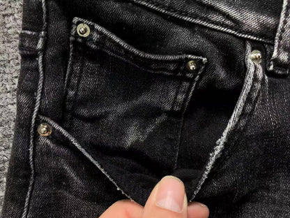 Calça AMIRI Red Logo Destroyed