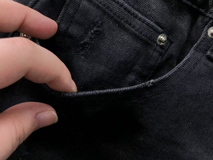 Calça AMIRI Tonal Logo Distress Denim