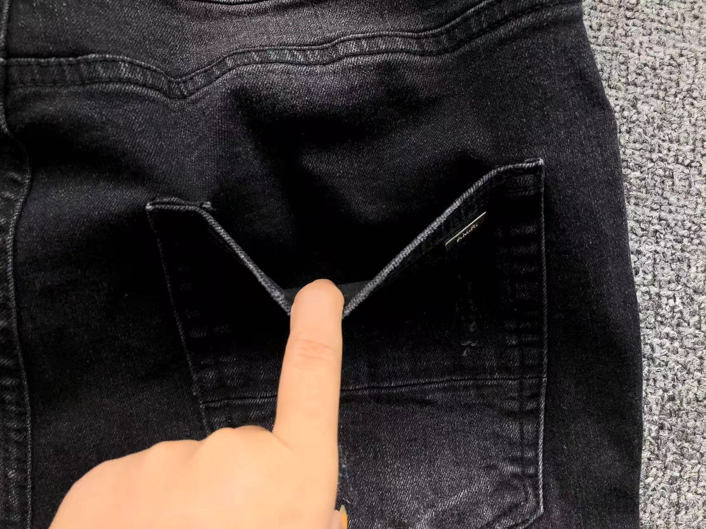 Calça AMIRI Star Logo Black Denim