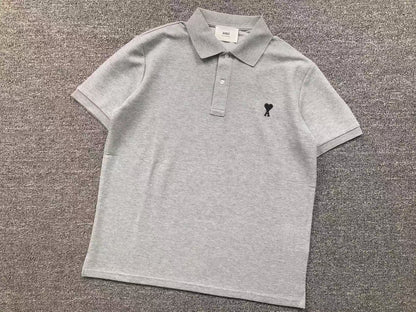 Camiseta Polo AMI Paris Piquet Logo Coração