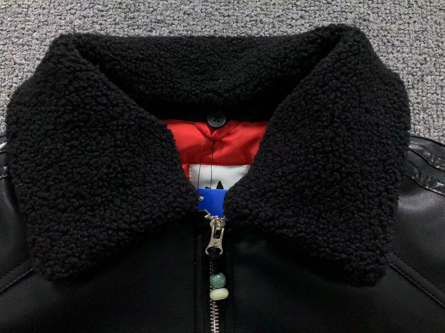 Jaqueta Adidas Leather Sherpa Black Bomber