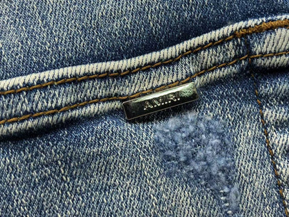Calça AMIRI TR Ice Blue Distressed Denim