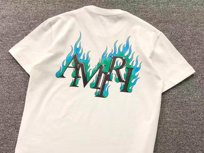 Camiseta AMIRI Blue Flames Logo