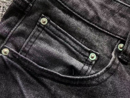 Calça AMIRI Multi Patch Black Destroyed Denim